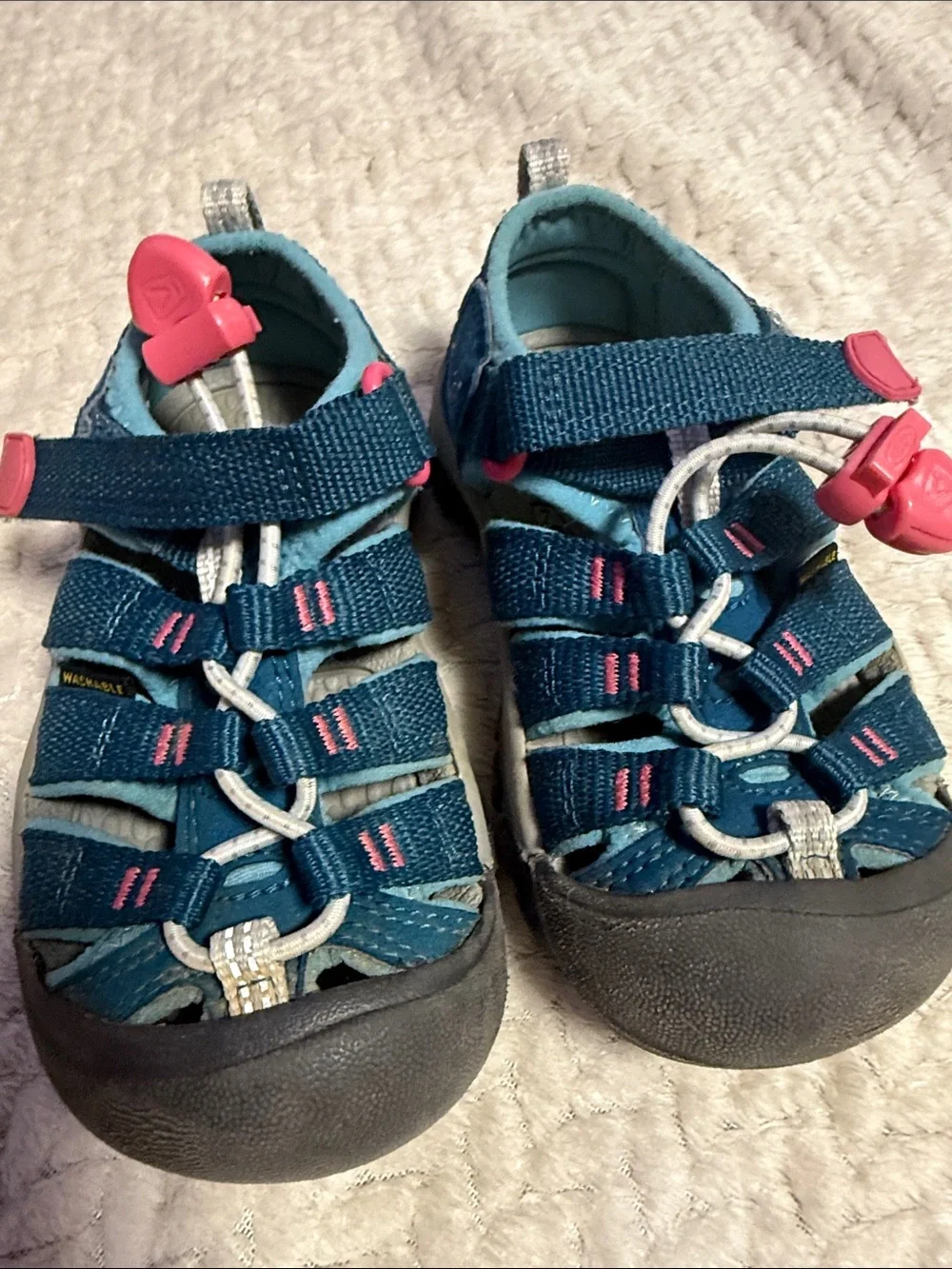 Keen Kids Teal and Pink Closed-Toe Water Sandals